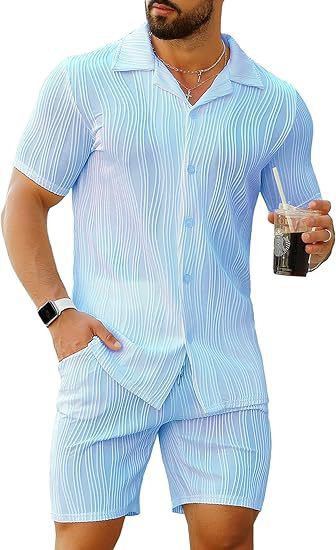 Street Fashion Style - Men's 2 Piece Outfits Short Sleeve