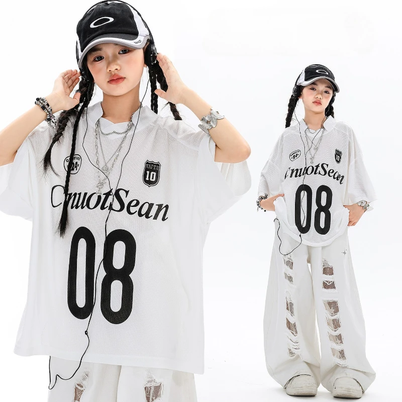 Street Fashion Kpop - Girls ‌Hip Hop Mesh T-shirt Street