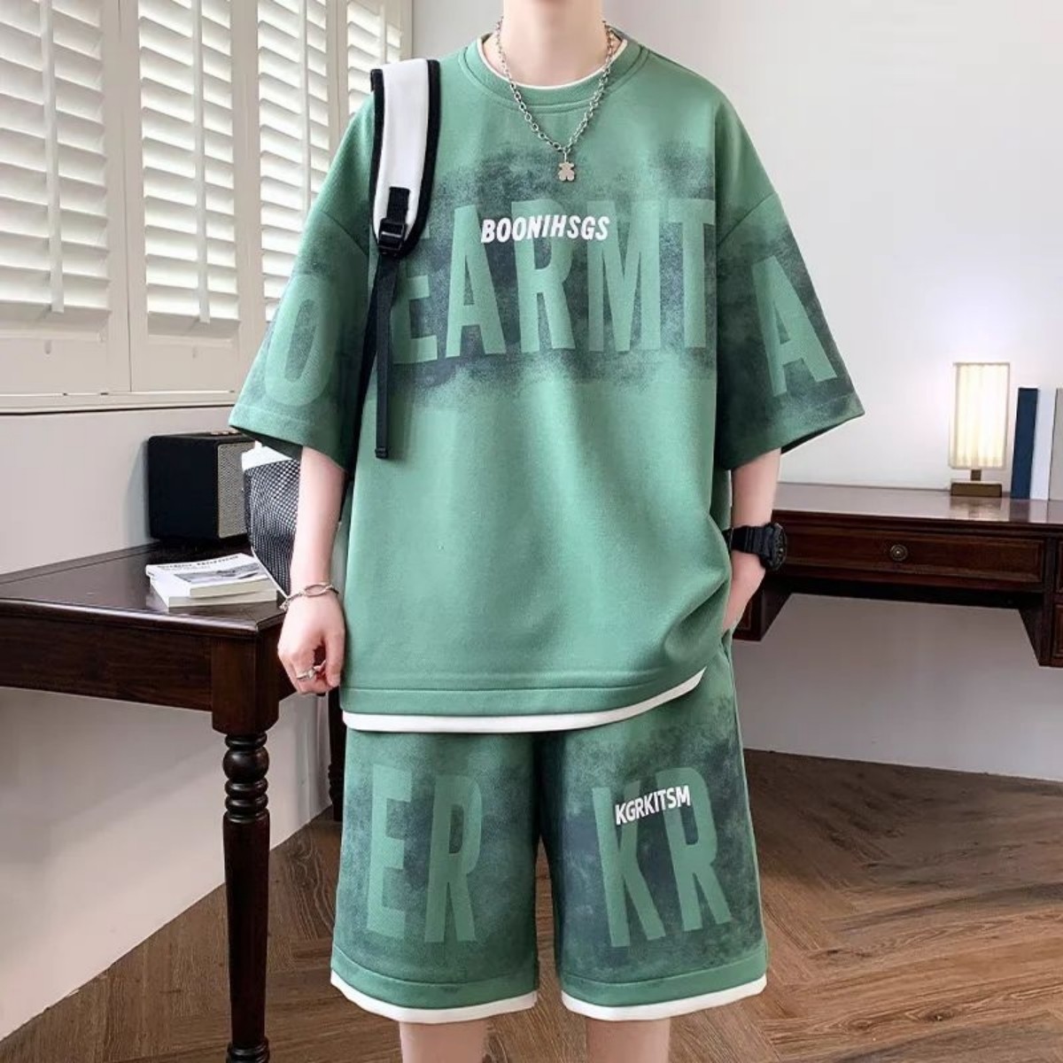 Street Fashion For 2026 - 2026 Summer New Men's Short-Sleeved Set