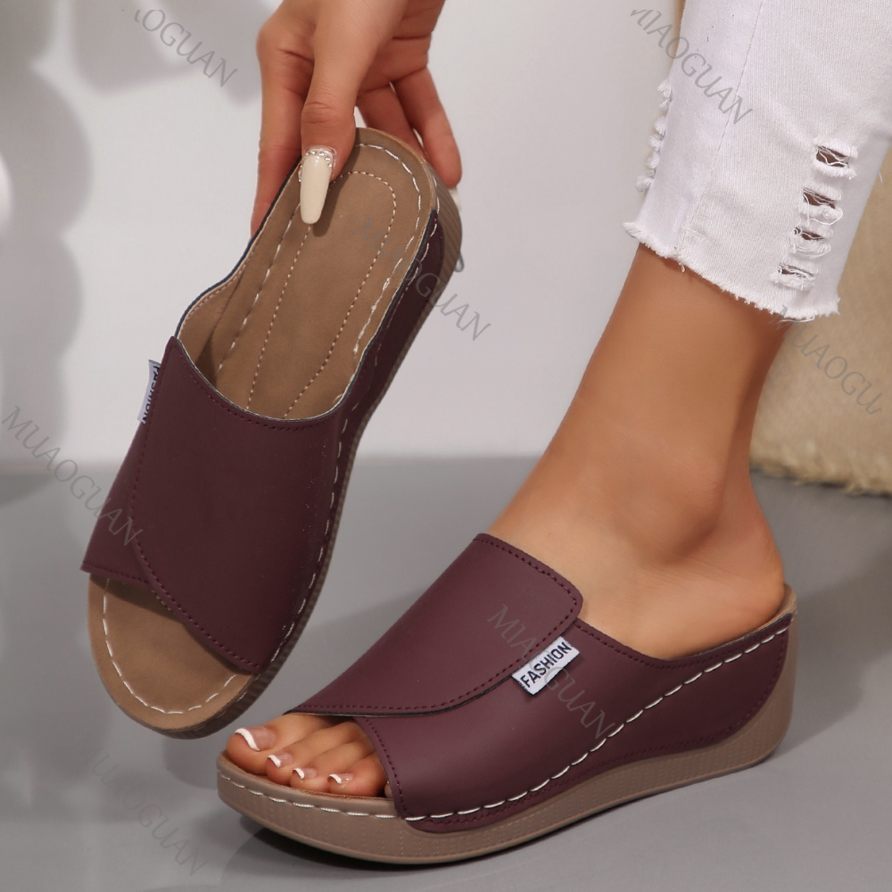 Street Fashion Roma - Roma Retro Soft Platform Slippers Women