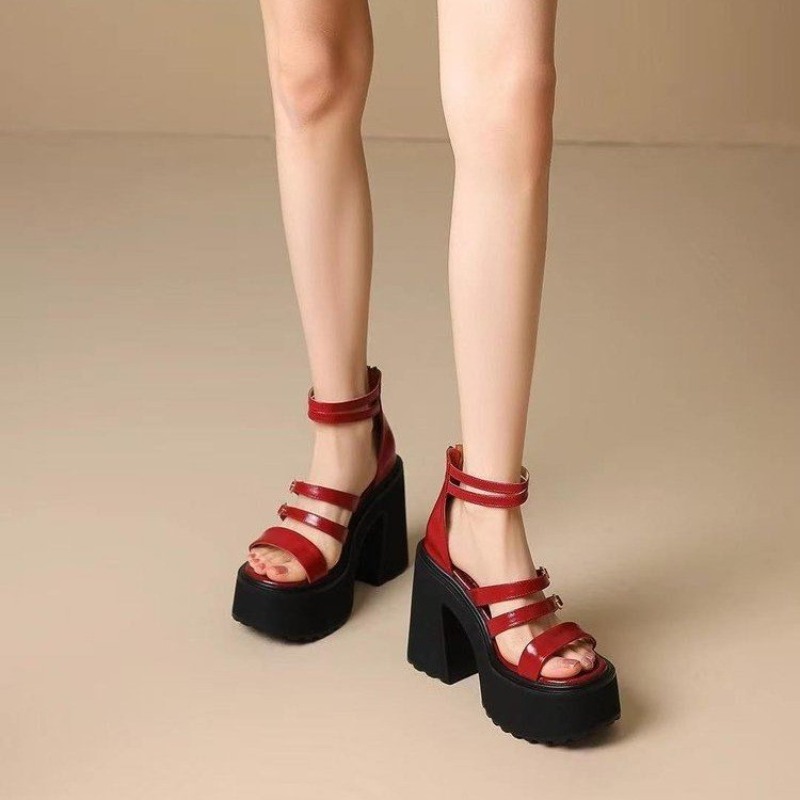 Street Fashion Roma - Red Wind High Heels Sandals Women's