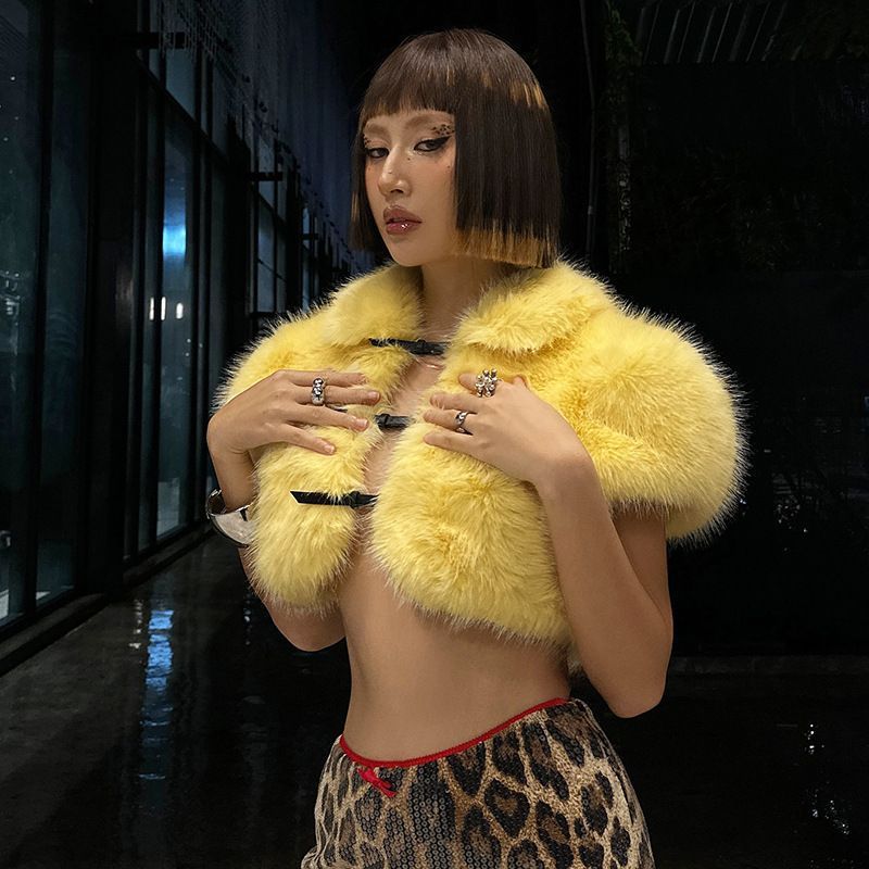 Street Fashion Jacket Men - 2025 Fur Short Coat Women Cropped