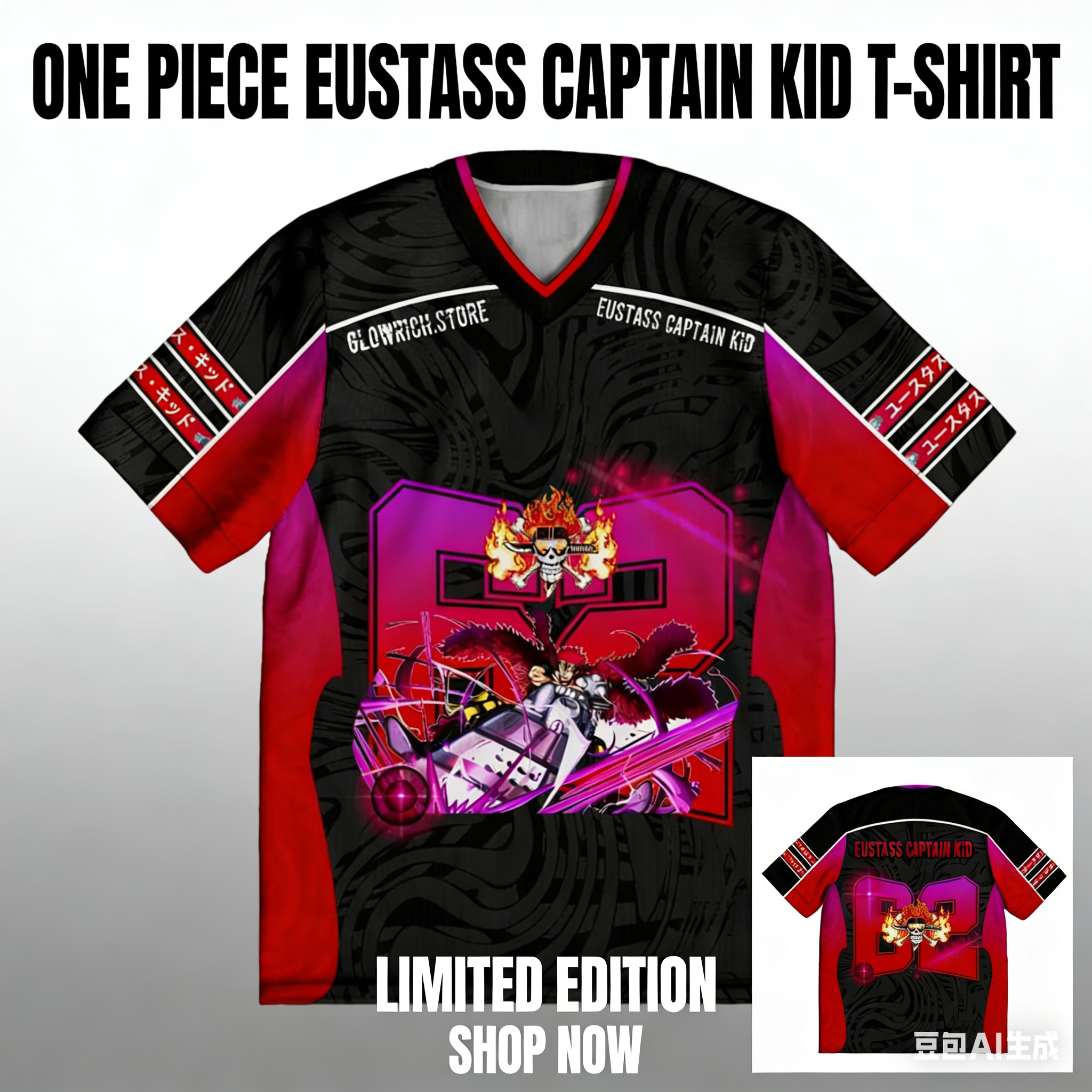 Street Fashion Kpop - One Piece Eustass Kid Anime Y2k
