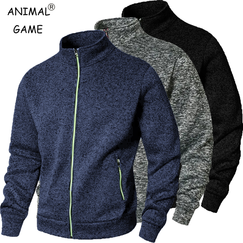Street Fashion Game - Autumn Men's Stand Sweatshirts Zipper Cardigan
