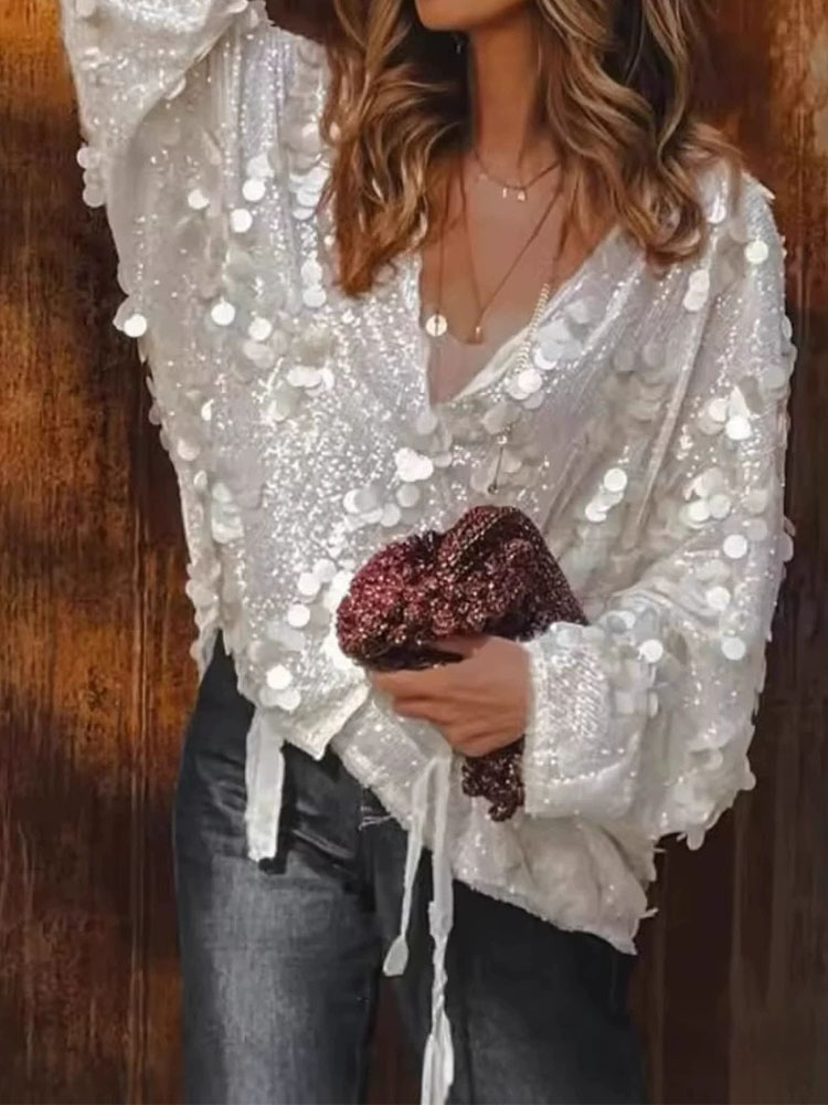 Shiny lace up V-neck solid col - Street Fashion News recensie en prijs