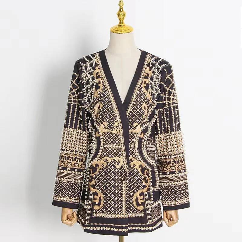 Fashion Beading V Neck Blazers - Street Fashion Taiwan recensie en prijs
