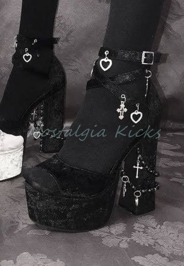 Gothic Black Velvet Platform H - Street Fashion Women recensie en prijs