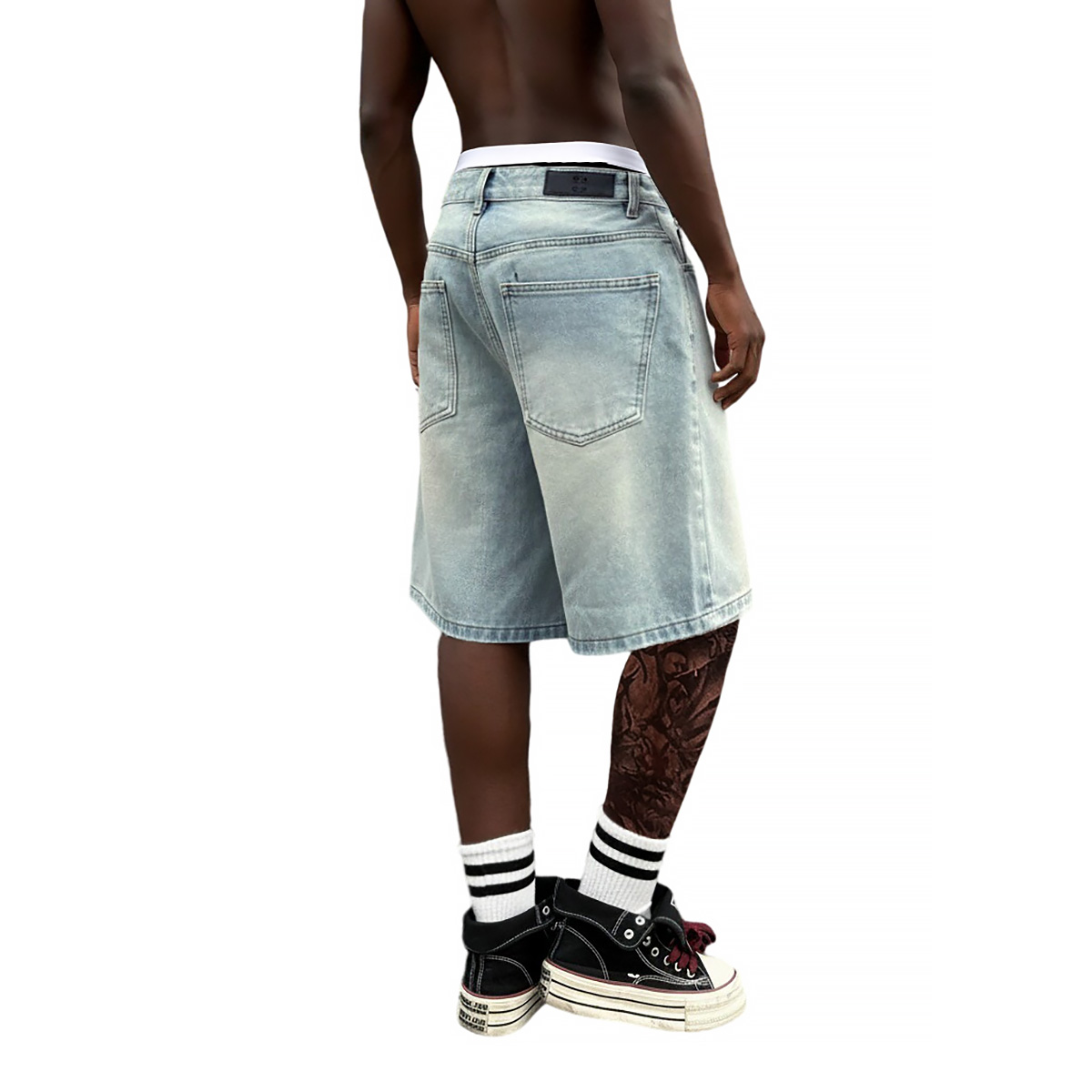 Metal Buckle Short Baggy Jeans - Street Fashion Baggy recensie en prijs