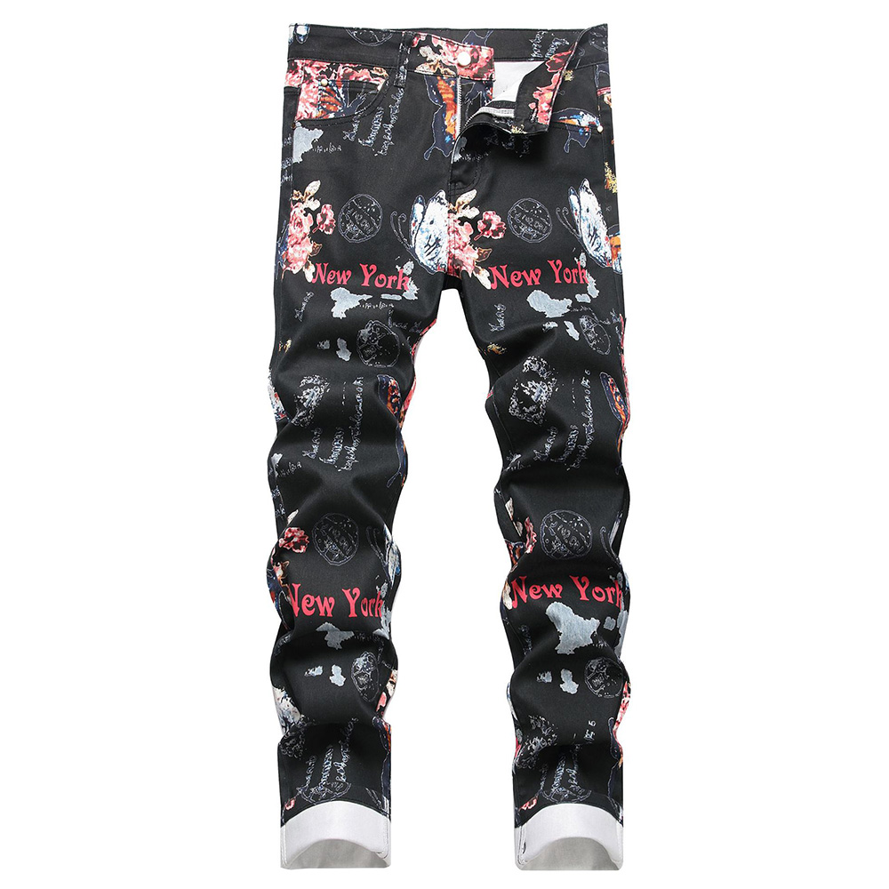 Men Digital Print Jeans Fashio - High Street Fashion New York recensie en prijs