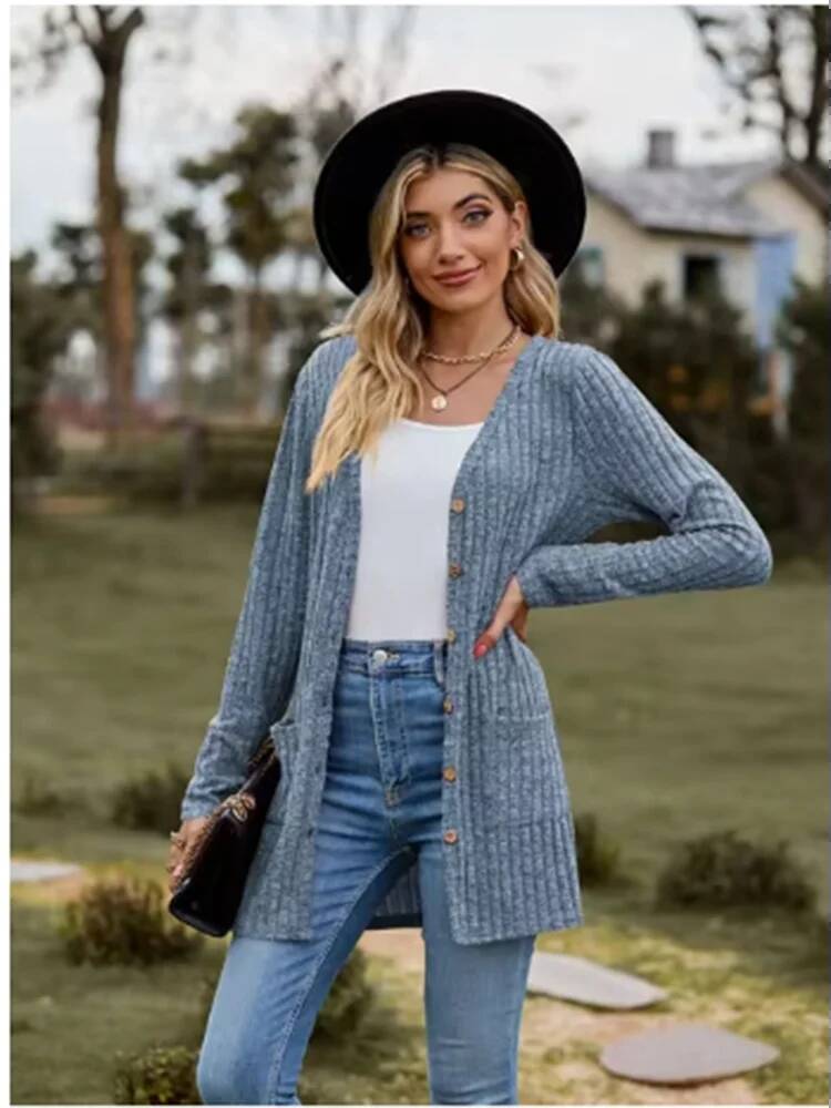 Button Solid Color Long Sleeve - Street Fashion Taiwan recensie en prijs