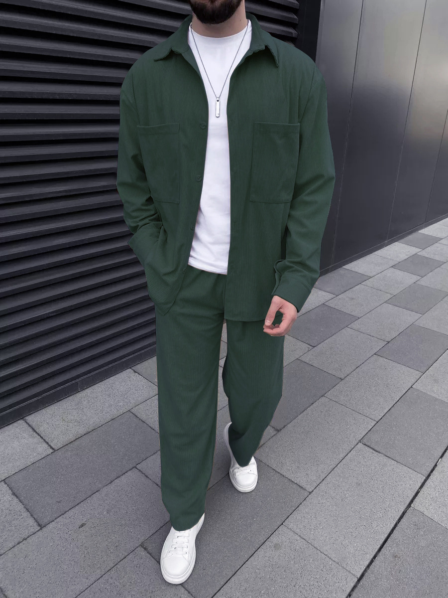 Men's corduroy two-piece outfi - Street Fashion Style recensie en prijs