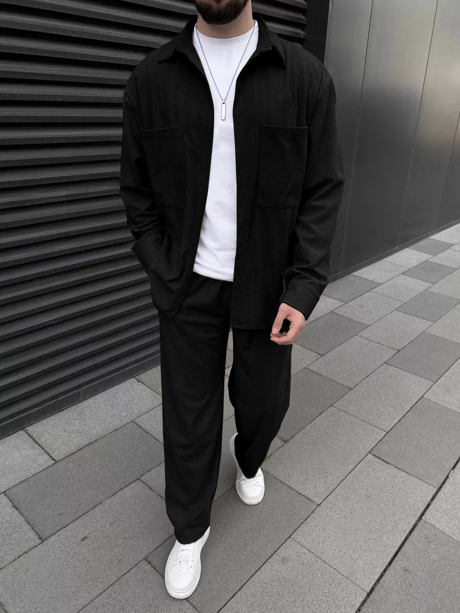 Men's corduroy two-piece outfi - Street Fashion Style recensie en prijs
