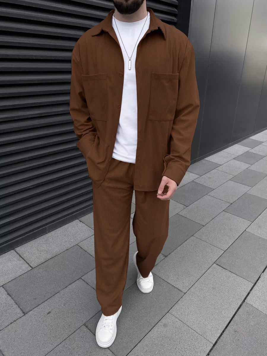 Men's corduroy two-piece outfi - Street Fashion Style recensie en prijs