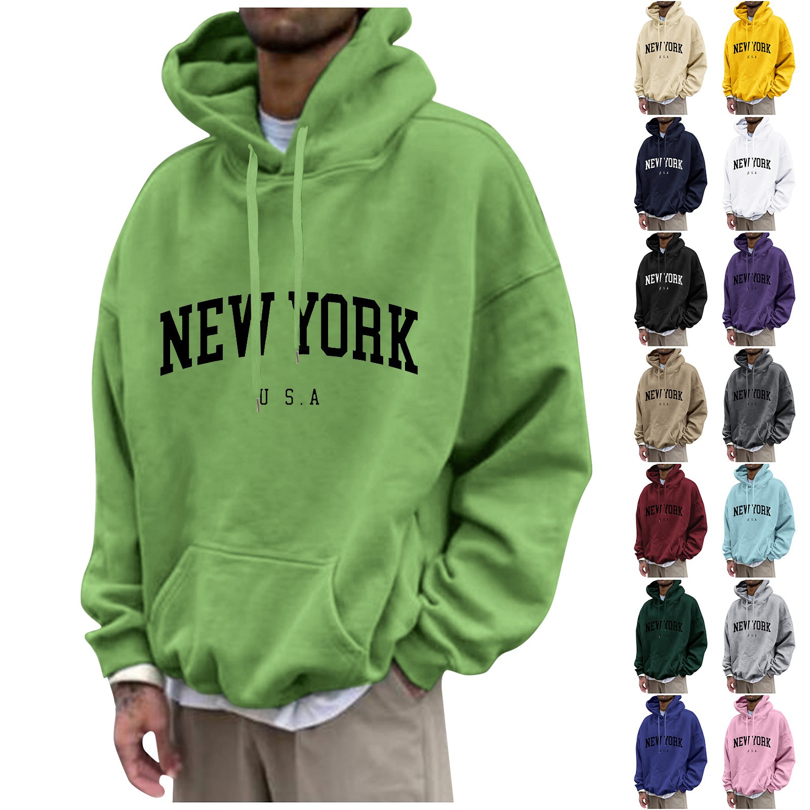 New York Print Mens Hoodies Fa - High Street Fashion New York recensie en prijs