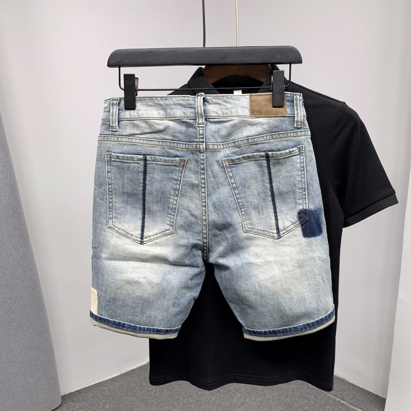 Straight Male Denim Shorts Rip - Street Fashion Baggy recensie en prijs