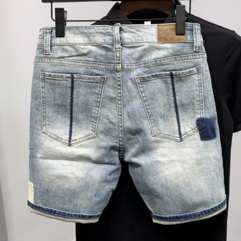 Straight Male Denim Shorts Rip - Street Fashion Baggy recensie en prijs