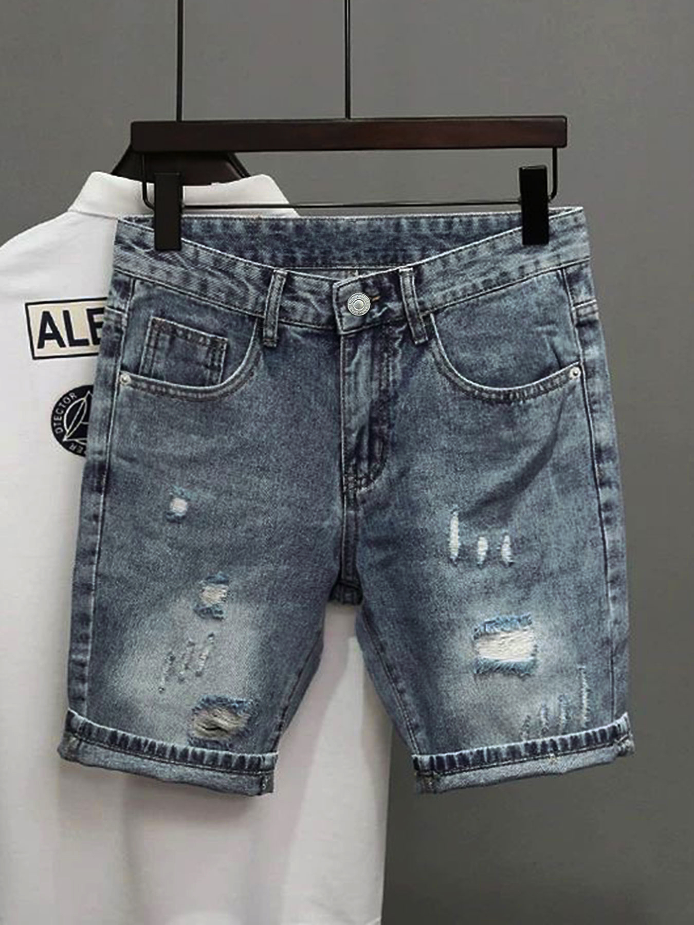 Light Blue Denim Shorts Men's  - Street Fashion Jeans recensie en prijs
