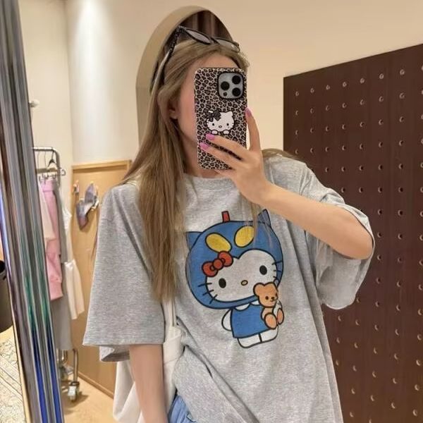 Short Sleeved Hello Kitty Prin - Street Fashion Casual recensie en prijs