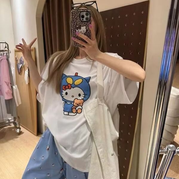 Short Sleeved Hello Kitty Prin - Street Fashion Casual recensie en prijs