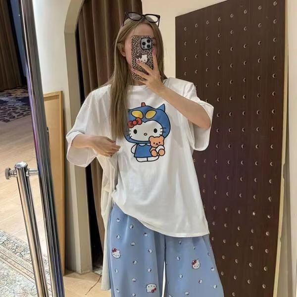 Short Sleeved Hello Kitty Prin - Street Fashion Casual recensie en prijs