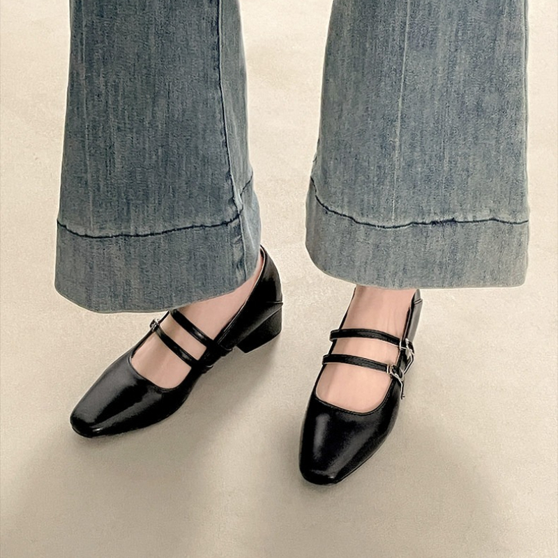 Square Toe Low Heel Women Silv - Street Fashion Women recensie en prijs