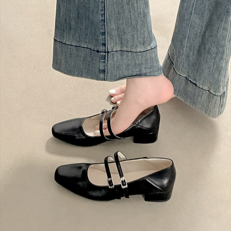 Square Toe Low Heel Women Silv - Street Fashion Women recensie en prijs