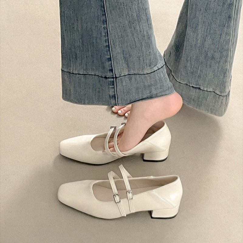 Square Toe Low Heel Women Silv - Street Fashion Women recensie en prijs