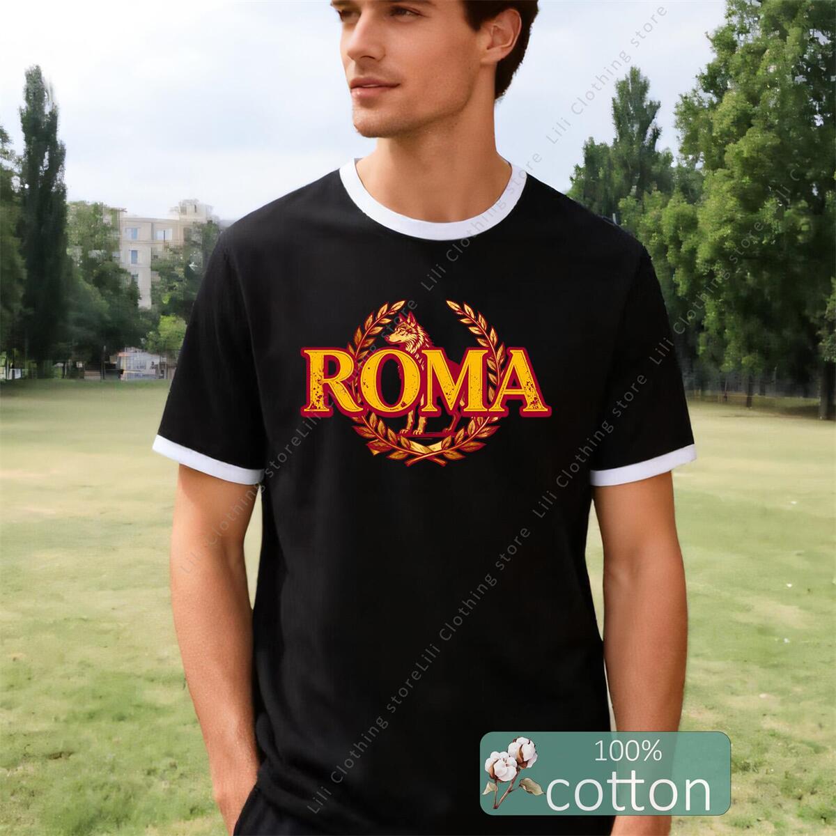 ROMA Letter Graphic Print Men' - Street Fashion Roma recensie en prijs