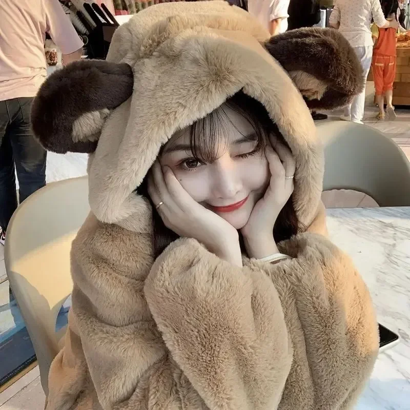 Fur Jacket Women Bear Ear Plus - Street Fashion Jacket Men recensie en prijs