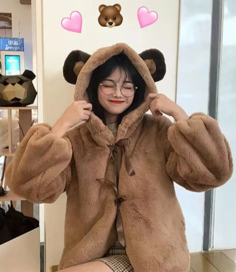 Fur Jacket Women Bear Ear Plus - Street Fashion Jacket Men recensie en prijs